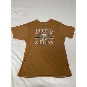 Brooks & Dunn T Shirt Mens 2XL Brown Country Band Graphic Tee Cotton